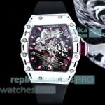 Swiss Clone Richard Mille RM38-02 Bubba Watson Tourbillon Watches White Quartz Fiber TPT